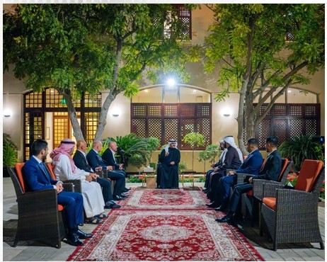 HH Shaikh Isa bin Salman bin Hamad Al Khalifa meets with the Bahraini trainers and jockeys