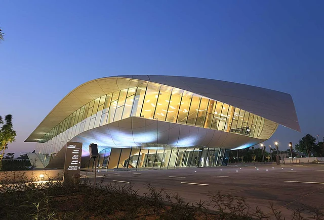 The Etihad Museum’s new pavilion is inspired by the shape of a manuscript, with seven columns which emulate the pens used to sign the 1971 Union agreement.